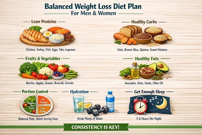 Balanced Weight Loss Diet Plan for Men and Women