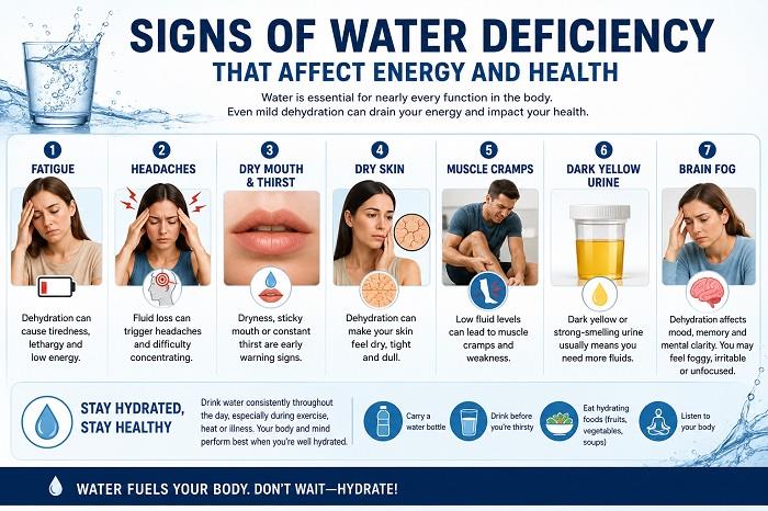 Signs of Water Deficiency and Dehydration