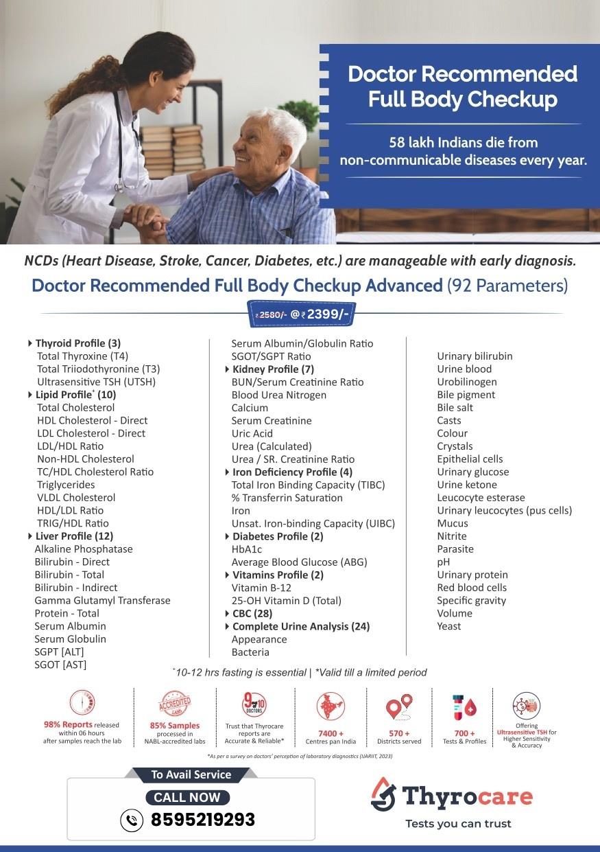 DOCTOR RECOMMENDED FULL BODY CHECKUP ADVANCED