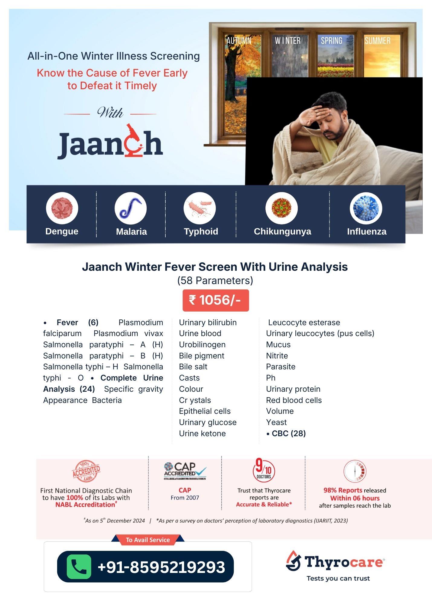 JAANCH WINTER FEVER SCREEN WITH URINE ANALYSIS